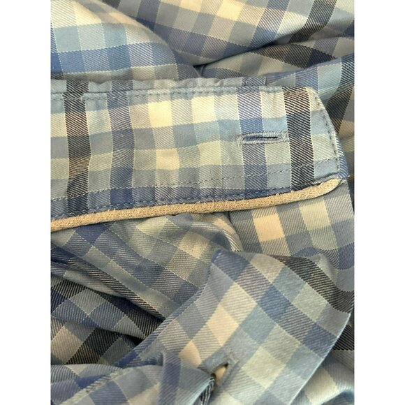Peter Millar Men's XL Blue Gingham Plaid Long Sleeve Button-Down Shirt Casual - Picture 4 of 4